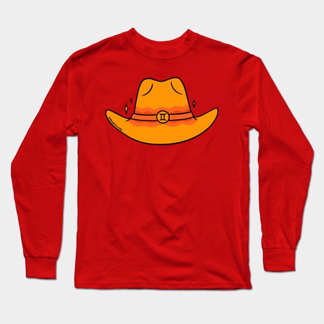 Gemini Cowboy Hat Long Sleeve T-Shirt by Doodle by Meg